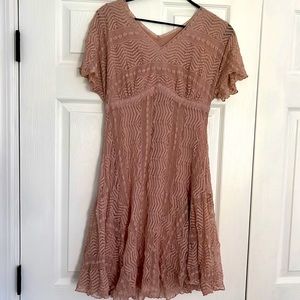 Pink Lace Mini Dress